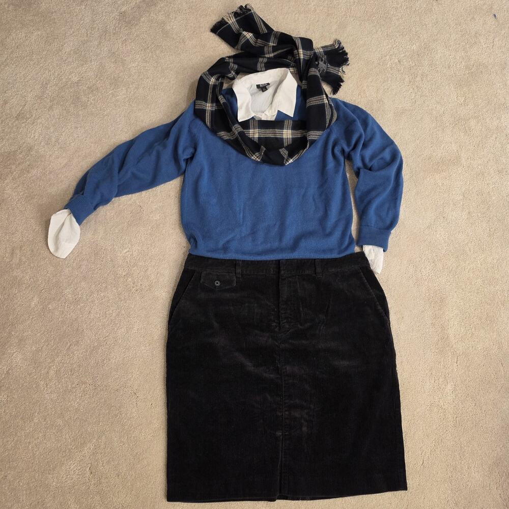 Vintage Ballantyne Cashmere Sweater Lot & Ralph Lauren Skirt Outfit 4PC Set...